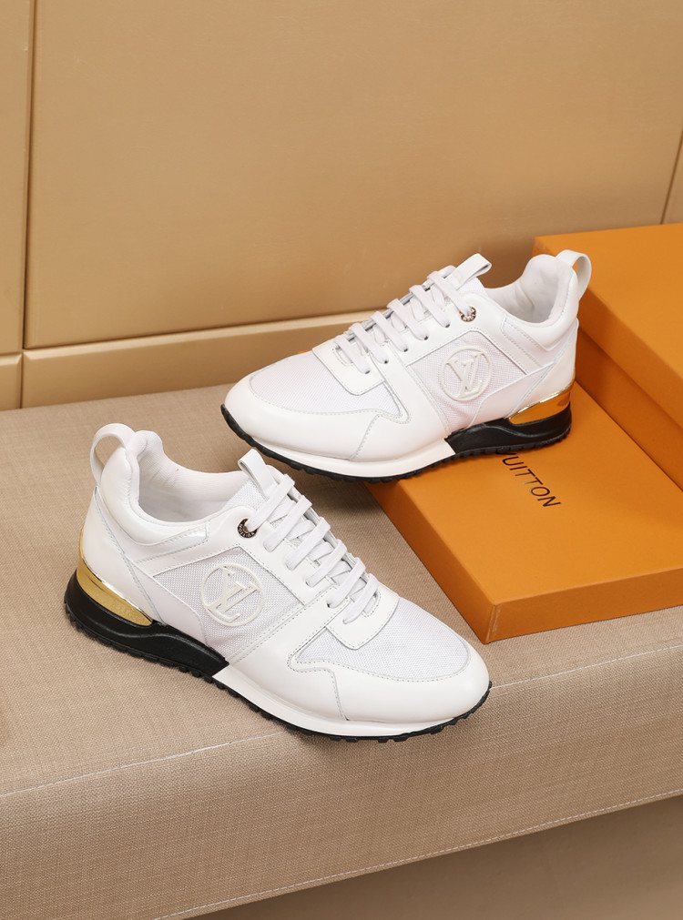 Louis Vuitton White Low-Top Sneakers — side