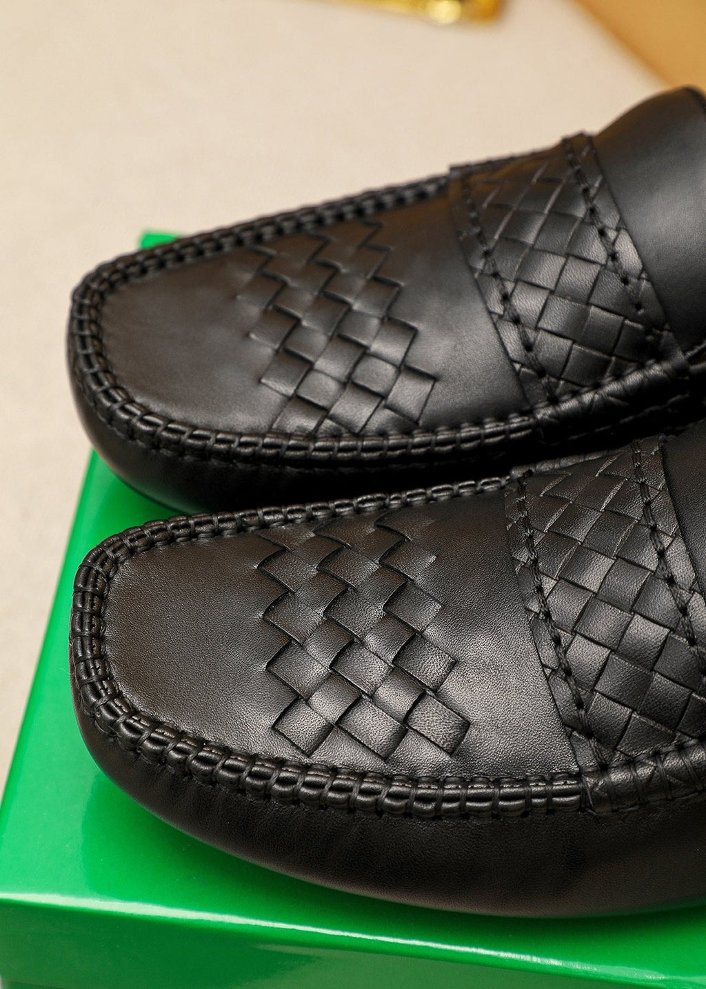 Bottega Veneta Black Woven Loafers — detail