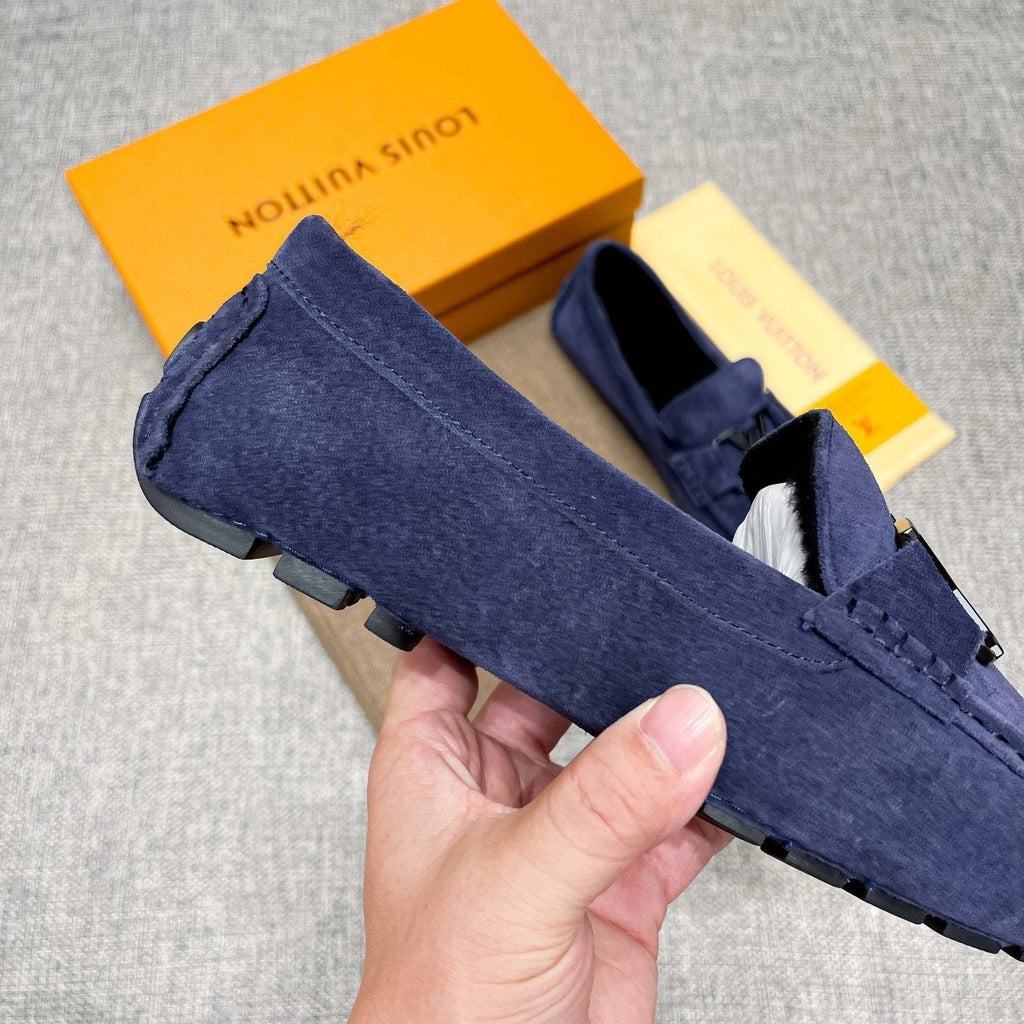 微商相册测试鞋子-Louis Vuitton Navy Blue Hardware Loafers — detail