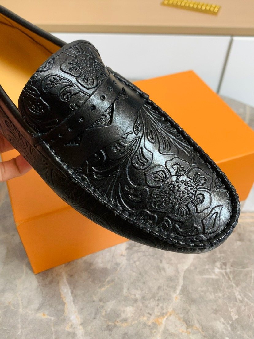 Louis Vuitton Black Leather Loafers — detail