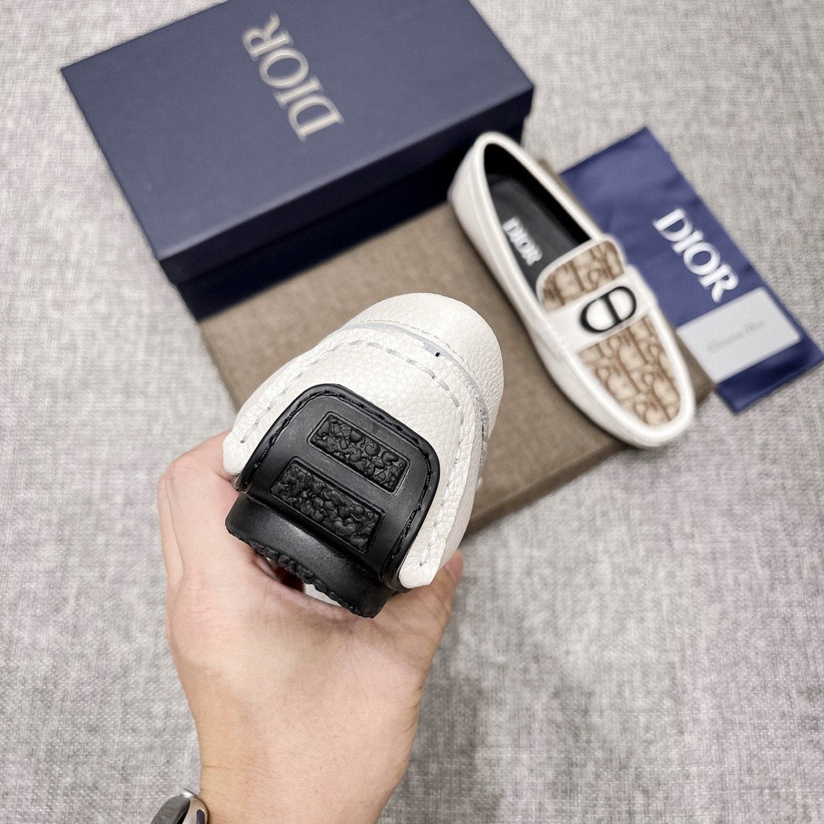 Dior Patterned Vamp Loafers — front