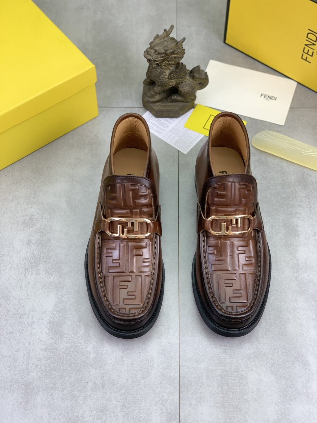 Fendi Embossed Metal-Hardware Slip-On Boots — hero
