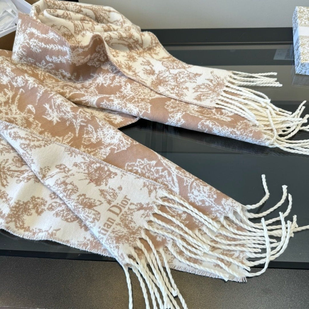 Dior Botanical Fringed Scarf — detail
