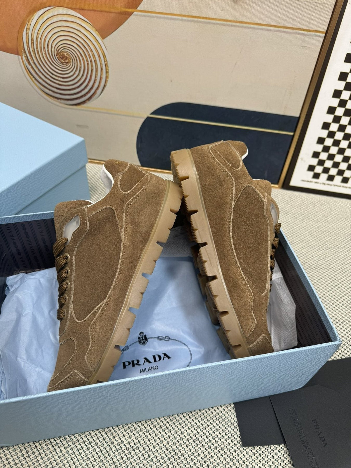 Prada Triangle Logo Low-Top Sneakers — side
