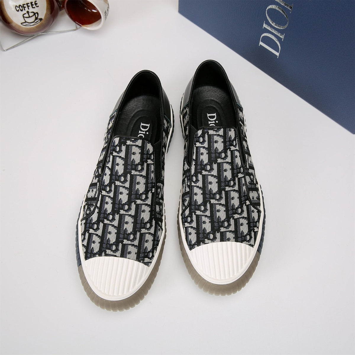 Dior Patterned Slip-On Sneakers — front