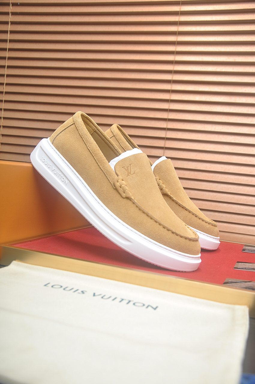 Louis Vuitton Men’s Moc-Toe Slip-On Shoes — front
