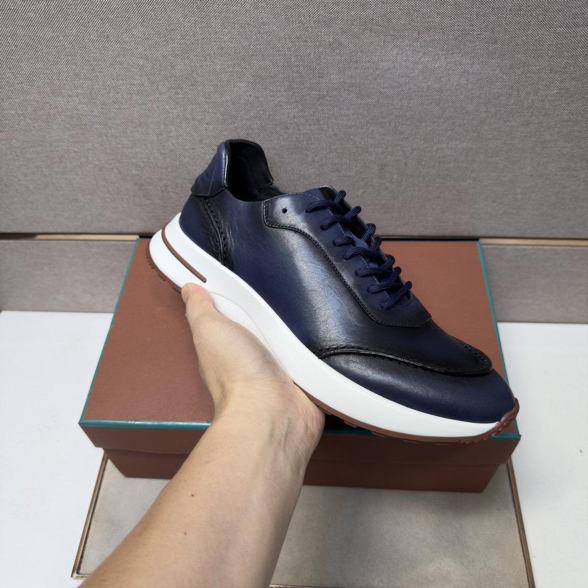 Loro Piana Black Leather Casual Sneakers — model