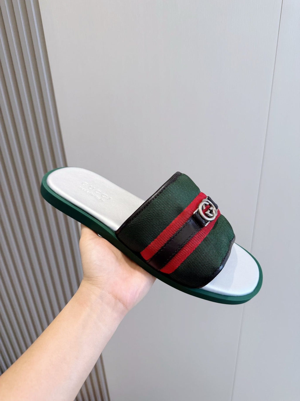 Gucci Interlocking G Slide Sandals — model