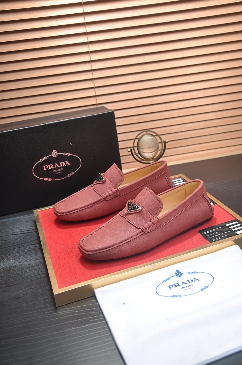 PRADA Stitched Driving Loafers — front