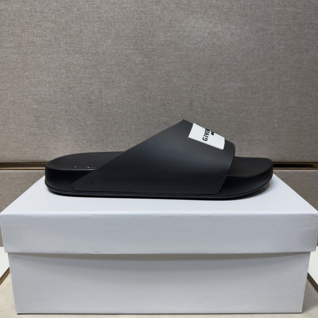 Givenchy Wordmark Patch Slide Sandals — side