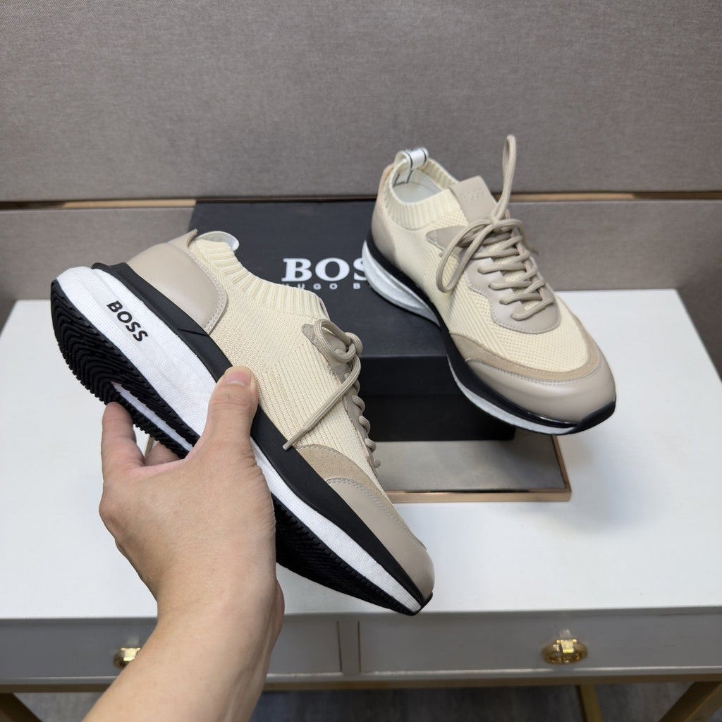 Hugo Boss Mixed-Material Lace-Up Sneakers — detail