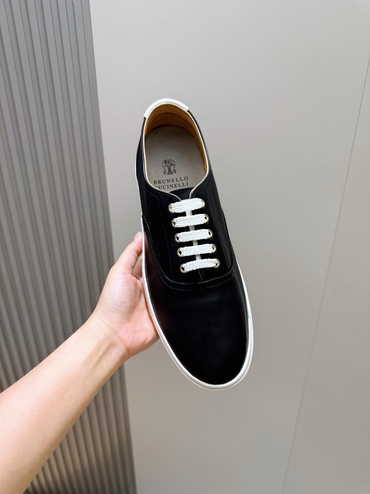 Brunello Cucinelli Leather Low-Top Sneakers — front
