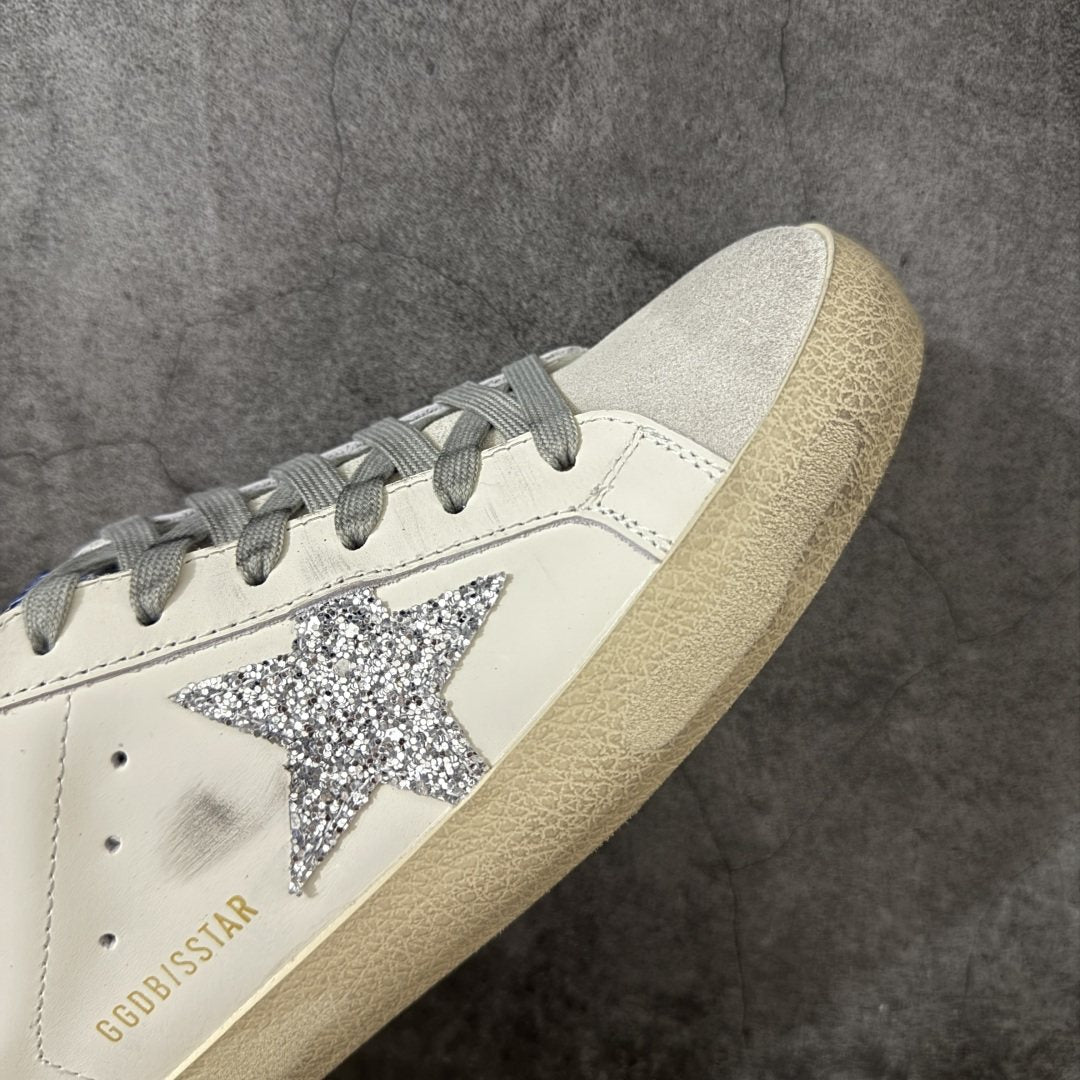 Golden Goose Silver Glitter Star Open-Back Sneakers — detail