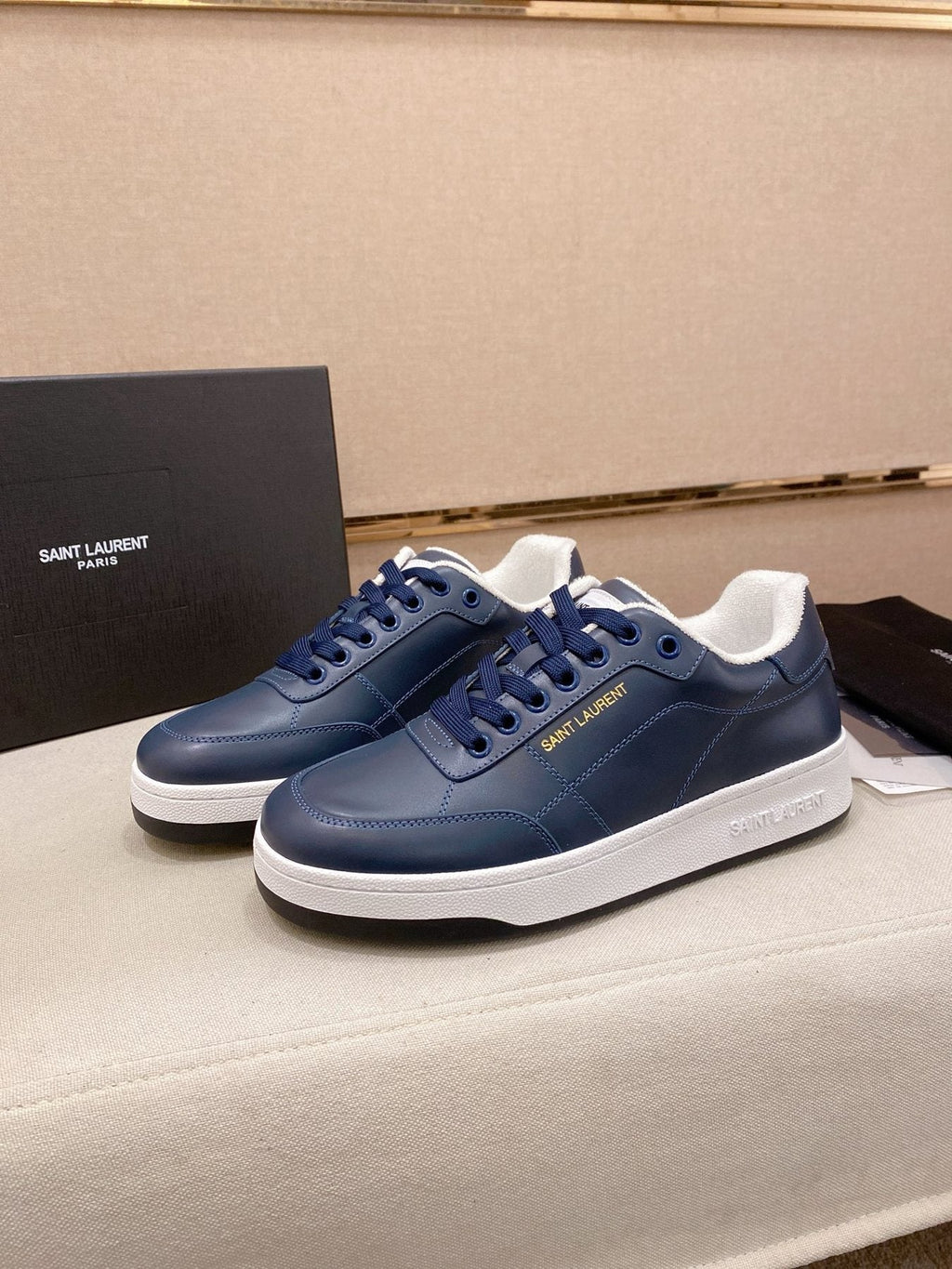 Saint Laurent Dark Gray Gum Sole Sneakers — detail