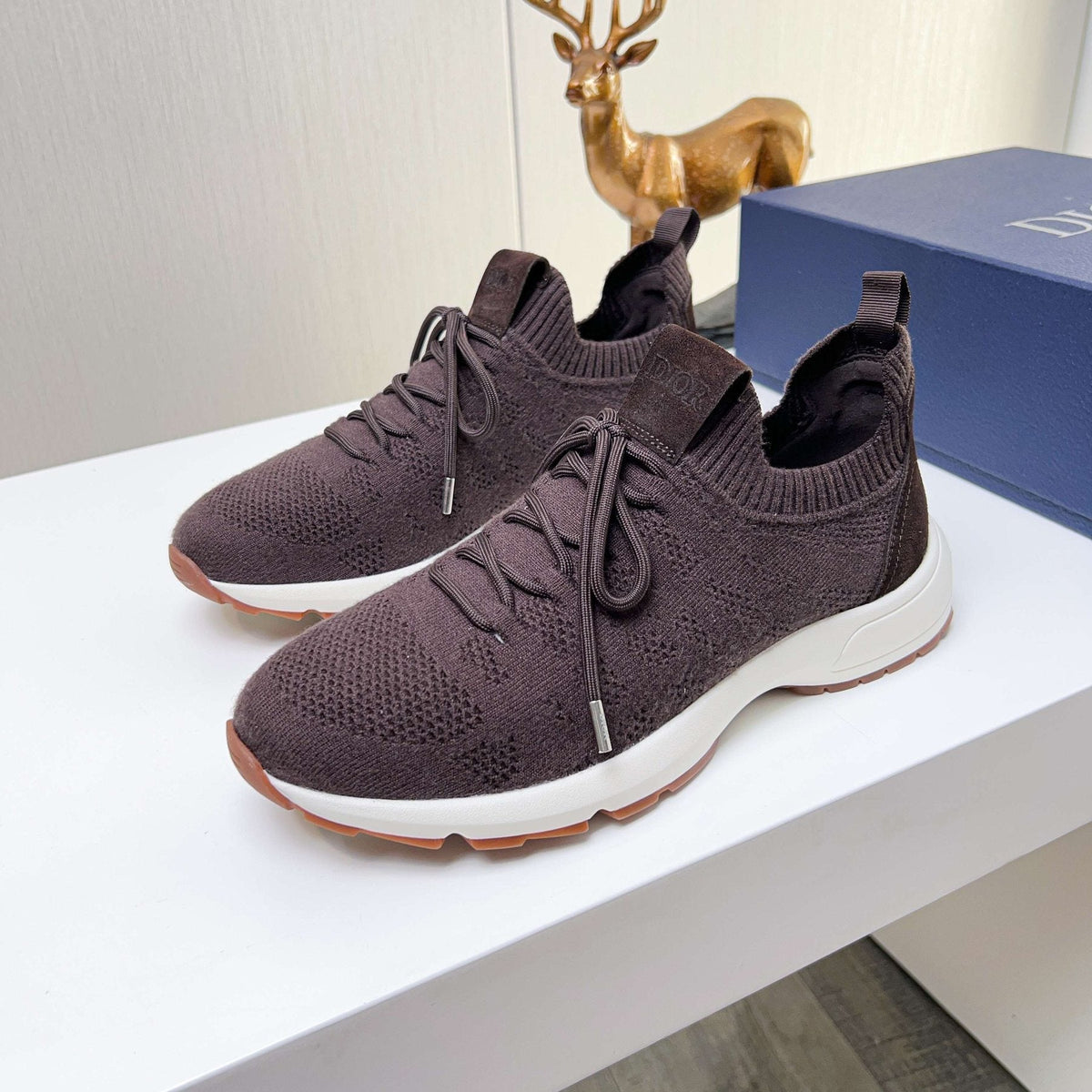 Dior Knit Lace-Up Sneakers — front