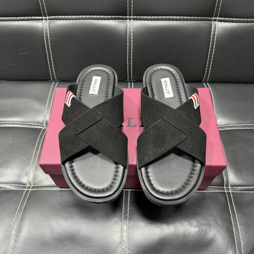 Bally Cross-Strap Slide Sandals — front