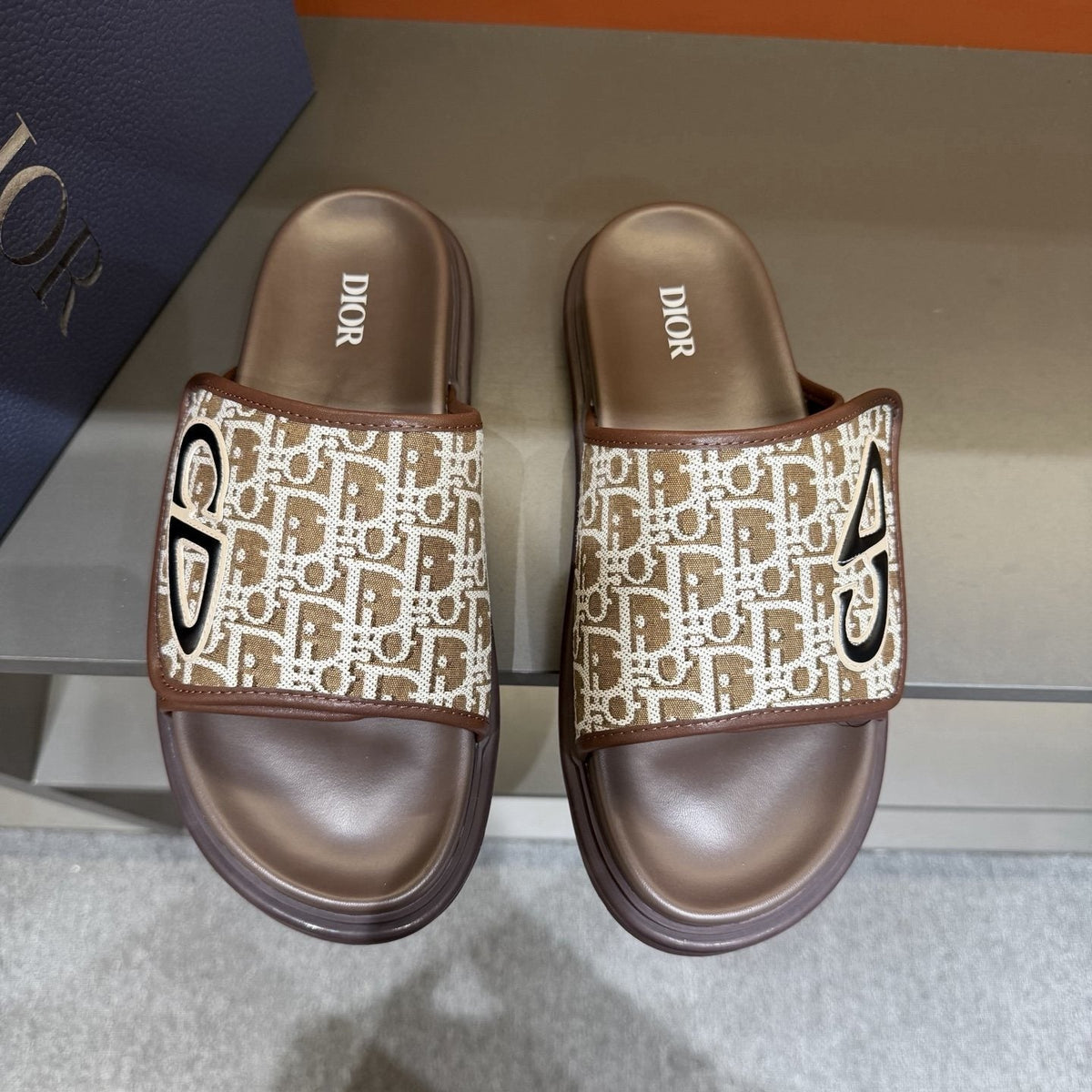 Dior Oblique Slide Sandals — front